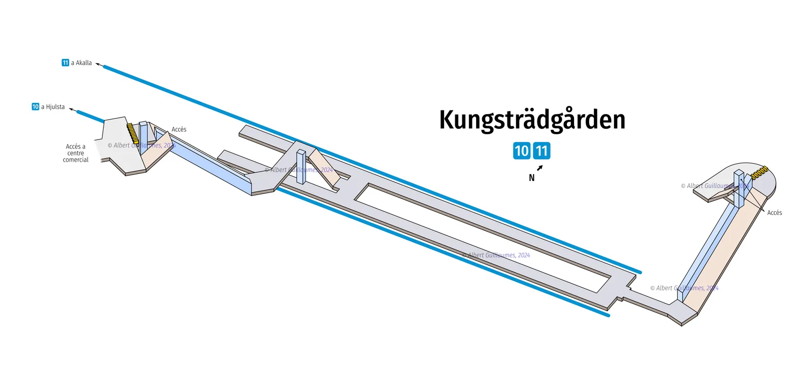 Kungsträdgården – interaktiv stationskarta med uppgångar