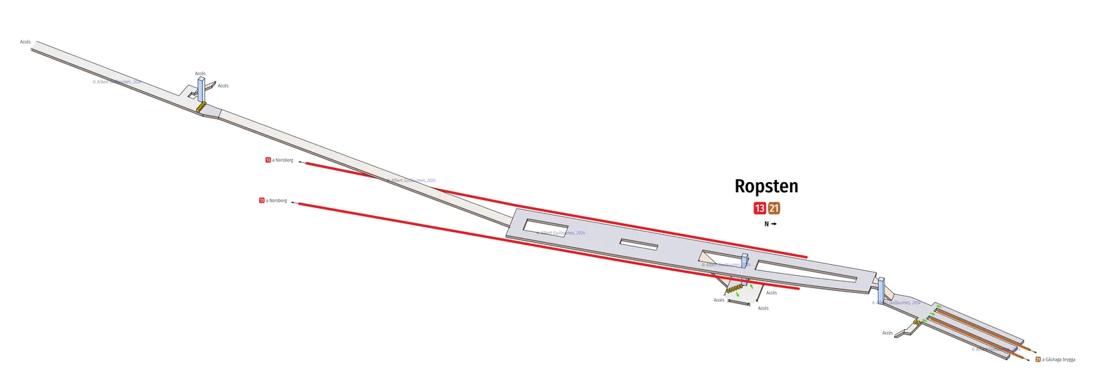 Ropsten – interactive station map with exit locations