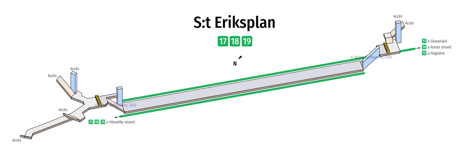 S:t Eriksplan – interactive station map with exit locations