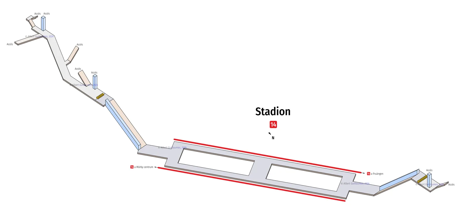 Stadion – interaktiv stationskarta med uppgångar