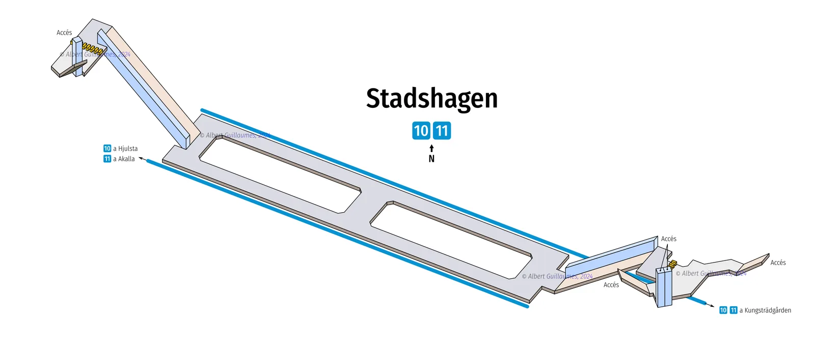 Stadshagen – interactive station map with exit locations
